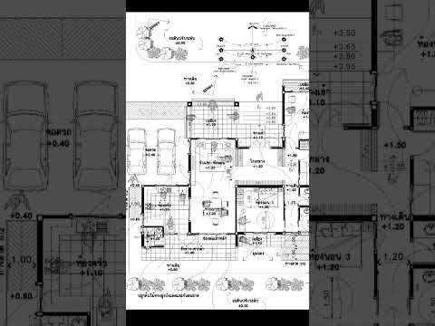 ออกแบบแปลนบ้านชั้นเดียว3นอน3น้