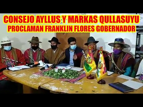FRANKLIN FLORES FUE PROCLAMADO GOBERNADOR POR LA CONAMAQ POR EL MAS-IPSP...