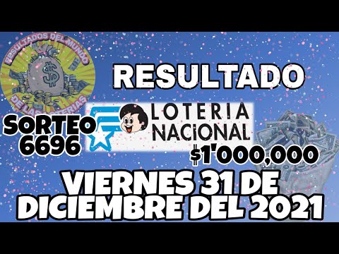 RESULTADO LOTERÍA NACIONAL SORTEO #6696 DEL VIERNES 31 DE DICIEMBRE DEL 2021 /LOTERÍA DE ECUADOR/