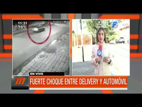 Fuerte choque entre delivery y automovilista en Asunción