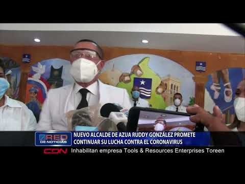 Nuevo alcalde de azua Ruddy González promete continuar su lucha contra el coronavirus