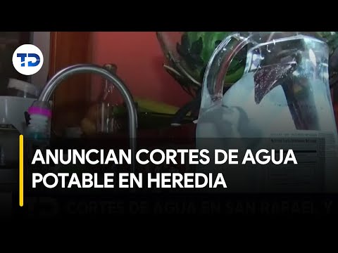 Anuncian cortes de agua potable en San Rafael y San Isidro de Heredia