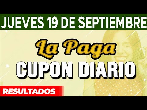 Resultado del sorteo Cupon Diario del Jueves 19 de Septiembre del 2024.