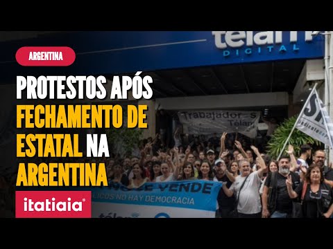 JAVIER MILEI TIRA AGÊNCIA ESTATAL DO AR, CERCA PRÉDIO E PROTESTOS SÃO FEITOS