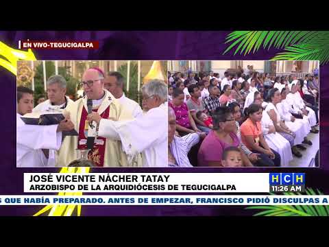 Arzobispo de la arquidiócesis de Tegucigalpa José Nácher Tatay oficia misa en la basilica de Suyapa