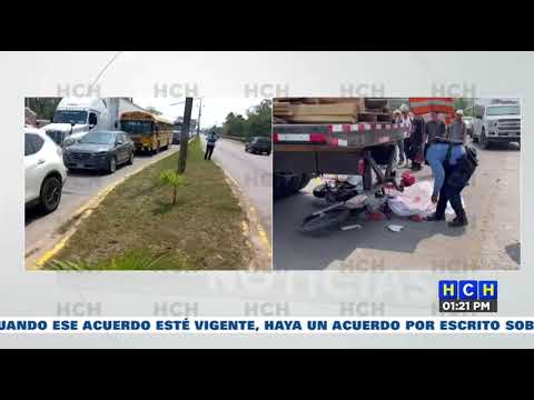 ¡Fatal! Motociclista perece tras brutal impacto con camión en Puerto Cortés