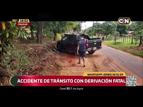 Accidente con derivación fatal en Itauguá
