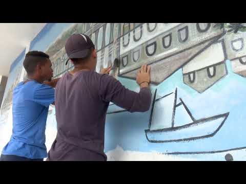 Restauran el más céntrico mural de Cienfuegos