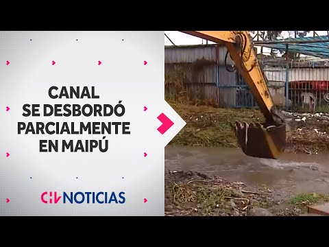 Canal se desbordó parcialmente en Maipú por la lluvia: “Todos los inviernos pasa lo mismo”