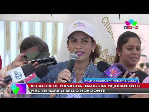 Alcaldía de Managua inaugura mejoramiento vial en barrio Bello Horizonte
