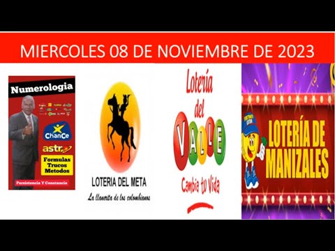 Pronósticos de los Chances y Loterías en Colombia: META - VALLE - MANIZALES Miércoles 08/11/2023.