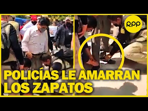 Policías AMARRAN LOS ZAPATOS de Pedro Castillo: Busca el 'shock' mediático, opina Gral. (R) Jordán