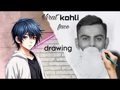King👑 kohli face sketch drawing . #virat #viratkohli #kohli #kingkohli #rcb #cricket #drawing