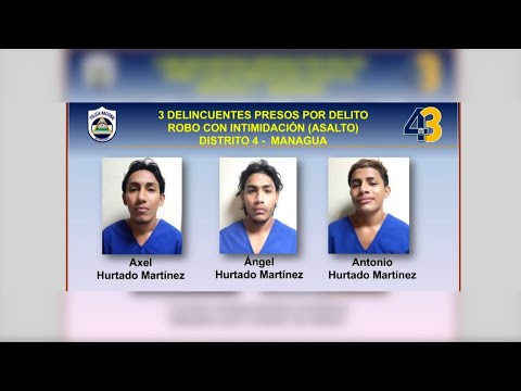 Capturan a 3 hermanos asaltantes en la ciudad de Managua