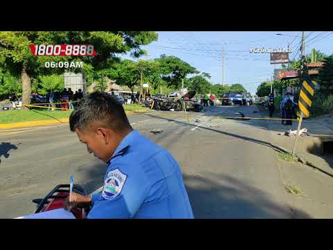 Salvadoreño fallece en dantesco accidente en la carretera a Masaya - Nicaragua