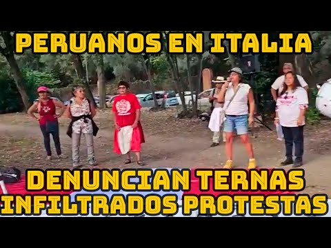PERUANOS PROTESTARON EN ITALIA CONTRA LA PRESENCIA DE DINA BOLUARTE ..