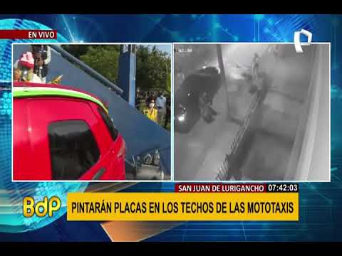 SJL: Pintan placas en techos de mototaxis para combatir a la delincuencia
