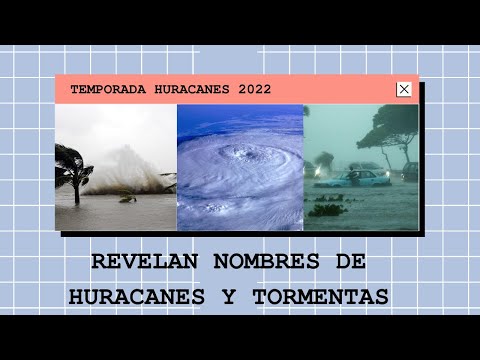 Revelan nombres de tormentas y huracanes para el 2022