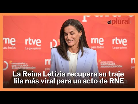 Letizia recupera su traje lila más viral para un acto en RNE este lunes