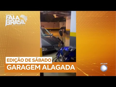 Garagem de condomínio dica alagada após chuva em São Paulo