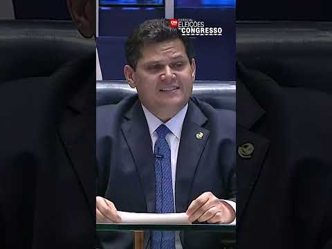 Davi Alcolumbre discursa após ser eleito presidente do Senado Federal e do Congresso Nacional