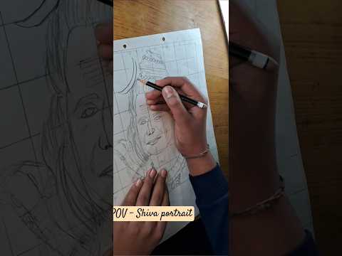 shiva Portrait Drawing by small brother | Shiva Sketch