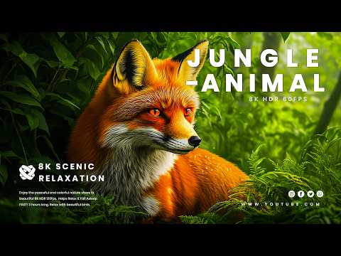 JUNGLE ANIMALS LIFE - 8K HDR 60FPS Dolby Vision - With Nature Sounds (Colorfully Dynamic)