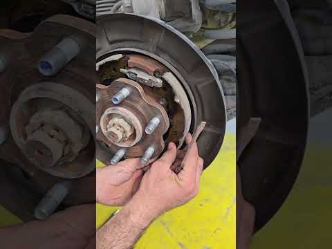 Nissan petrol rear parking brake <strong>shoe</strong> replacement complete guide #automotive #trick #mechanic