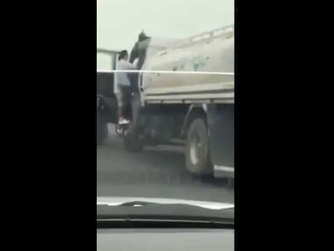 Youngsters assaulting water tanker driver