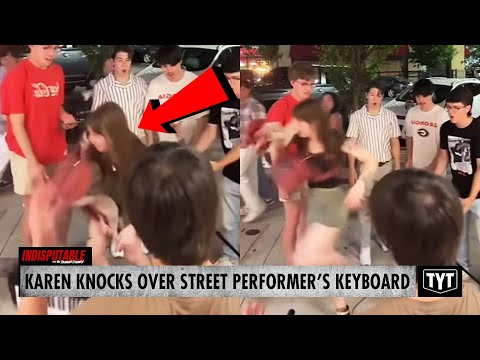 WATCH: Karen Knocks Over Street Performer's Keyboard