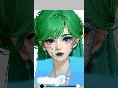 anime 💚💙 hair colour art #anime #drawing #asmr #viral #shorts