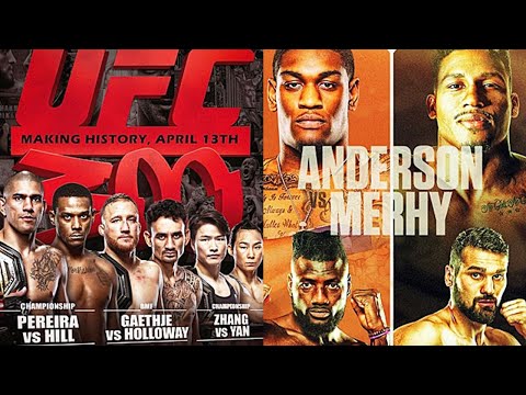 Ufc 300 pereira vs hill full fight commentary plus jared anderson vs ryad merhy watch party