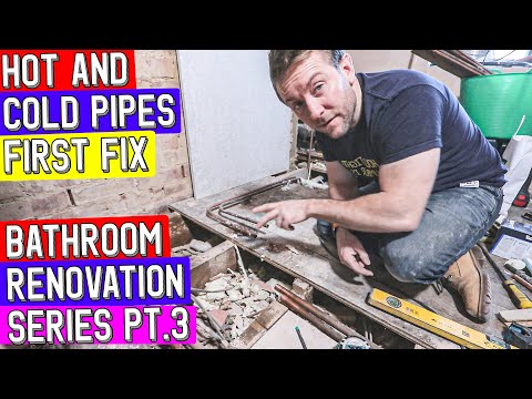 FIRST FIX HOT AND COLD PIPES IN FLOOR - Bathroom Refurbishment Part 3