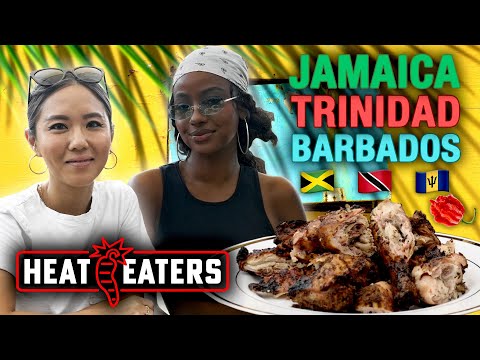 EPIC Caribbean Food Tour! SPICY Jerk Chicken, Oxtail, & CRAZY Scorpion Pepper Sauce! | Heat Eaters