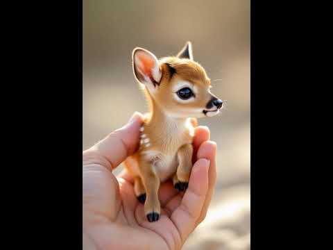 viral cute baby dear in human hand 📸 #cute #aishorts #animals #wildlife #motivation #youtubeshorts
