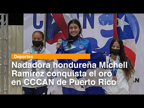 Nadadora hondureña Michell Ramírez conquista el oro en CCCAN de Puerto Rico