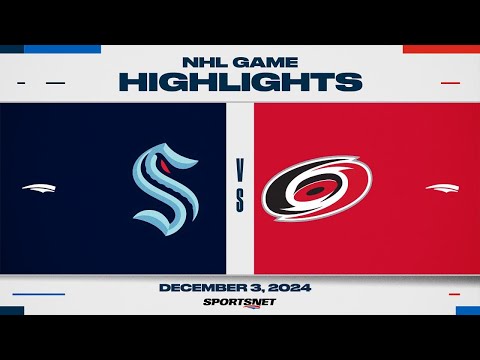 NHL Highlights | Kraken vs. Hurricanes - December 3, 2024