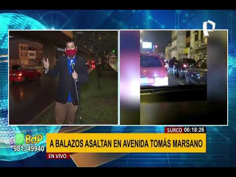 Surco: asaltan a balazos un auto en medio del tráfico en avenida Tomás Marsano