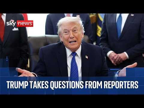 Donald Trump takes questions from reporters at the White House
