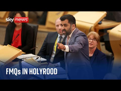 Watch live: Scotland's First Minister Humza Yousaf faces questions from Parliament in Holyrood