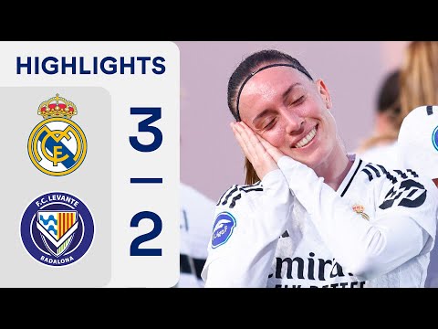 REAL MADRID CF 3 - 2 FC LEVANTE BADALONA | RESUMEN LIGA F