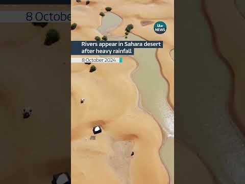 Rivers and lagoons have appeared in southeastern Morocco following rare rainfall #itvnews