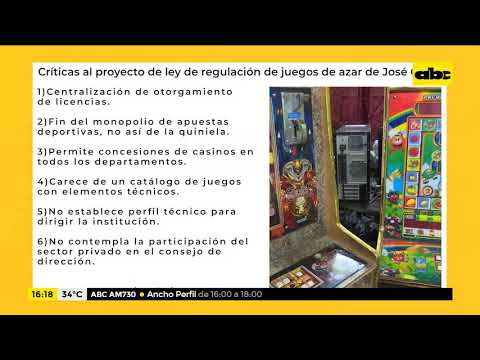Ley de regulación de tragamonedas, críticas sobre el proyecto de José Ortiz