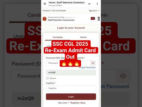SSC CGL 2025 Re-Exam Admit Card Out 🔥🔥🔥|| #ssc #cgl #2025 #reexam #admitcardout