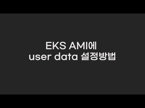 EKS AMI에 user data 설정하는 방법