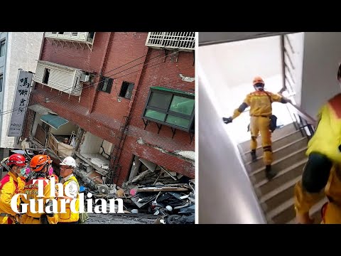 Rescuers search toppled buildings after powerful Taiwan quake