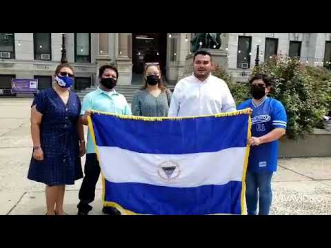 Autoridades en New Jersey y Diáspora izan bandera de Nicaragua en respaldo al pueblo