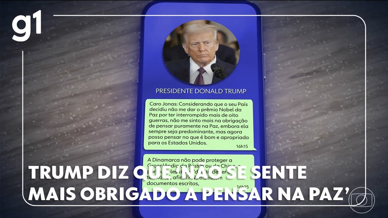Trump diz ao presidente da Noruega que ‘não se sente mais obrigado a pensar na paz’