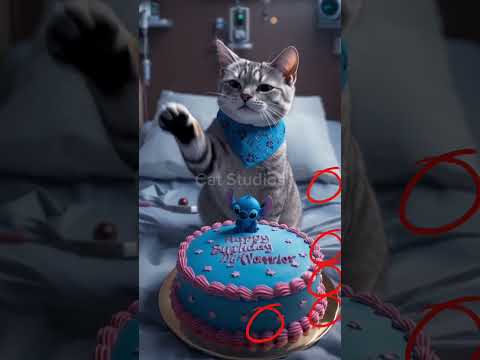 #happybirthday #funny #kitten #animalintelligence #kucing #cute #cat #cake #aicats #shorts #short #o