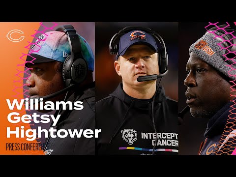 Getsy, Williams, Hightower discuss preparations for MNF at Patriots | Chicago Bears video clip
